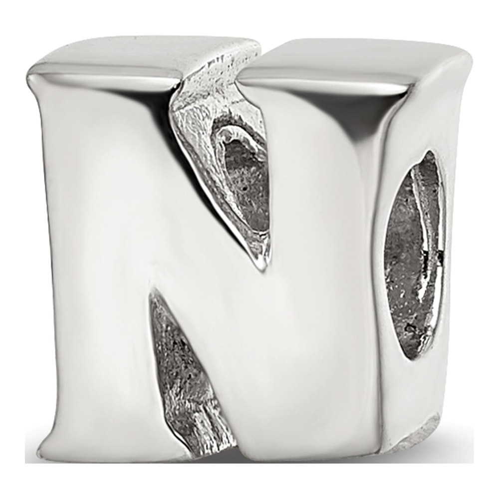 Sterling Silver Letter N Bead