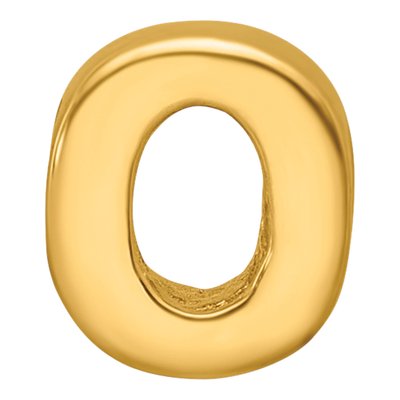Gold-Plated Sterling Silver Letter O Bead – view 5