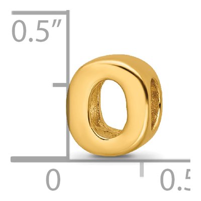 Gold-Plated Sterling Silver Letter O Bead – view 6