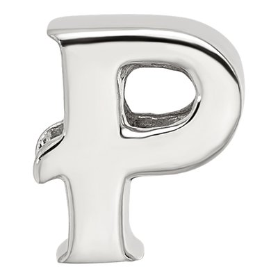 Sterling Silver Letter P Bead – view 5
