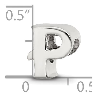 Sterling Silver Letter P Bead – view 6