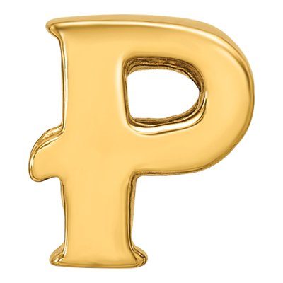 Gold-Plated Sterling Silver Letter P Bead – view 5