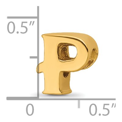 Gold-Plated Sterling Silver Letter P Bead – view 6