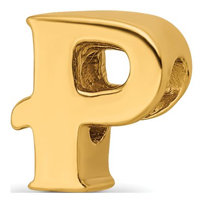 Gold-Plated Sterling Silver Letter P Bead