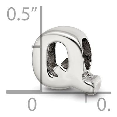 Sterling Silver Letter Q Bead – view 6