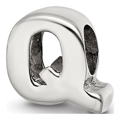 Sterling Silver Letter Q Bead