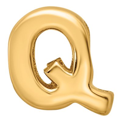 Gold-Plated Sterling Silver Letter Q Bead – view 5