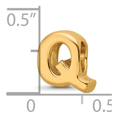 Gold-Plated Sterling Silver Letter Q Bead – view 6