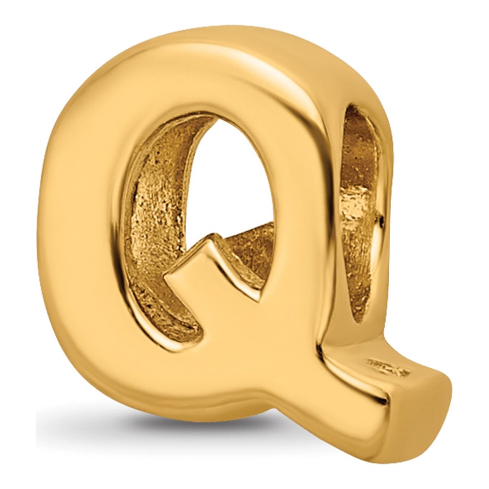 Gold-Plated Sterling Silver Letter Q Bead