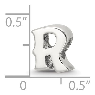Sterling Silver Letter R Bead – view 6