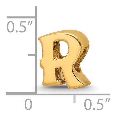 Gold-Plated Sterling Silver Letter R Bead – view 6