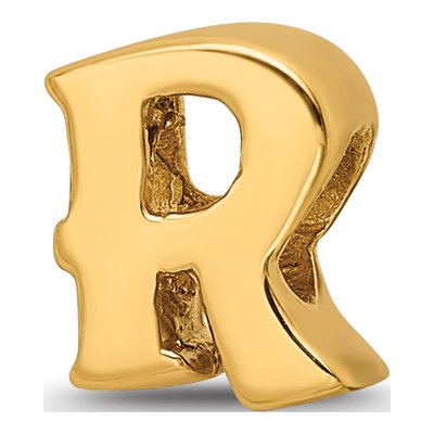 Gold-Plated Sterling Silver Letter R Bead
