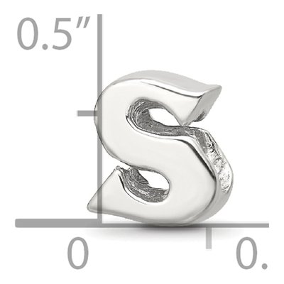 Sterling Silver Letter S Bead – view 6