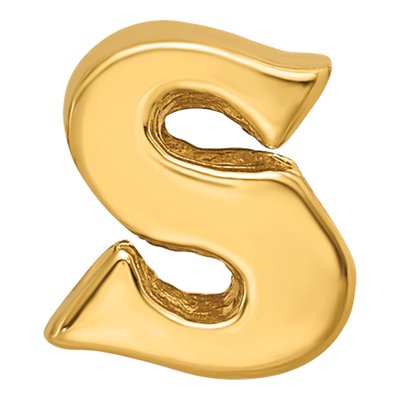 Gold-Plated Sterling Silver Letter S Bead – view 5