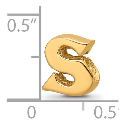 Gold-Plated Sterling Silver Letter S Bead – view 6