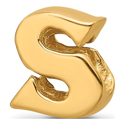 Gold-Plated Sterling Silver Letter S Bead