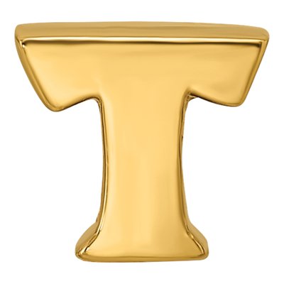 Gold-Plated Sterling Silver Letter T Bead – view 5