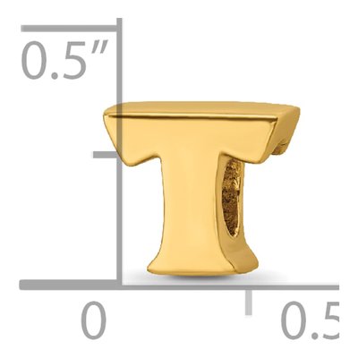 Gold-Plated Sterling Silver Letter T Bead – view 6