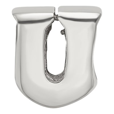 Sterling Silver Letter U Bead – view 5