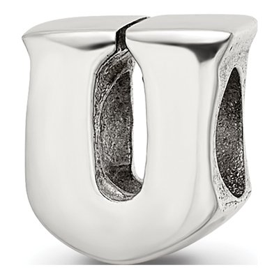 Sterling Silver Letter U Bead