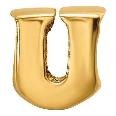 Gold-Plated Sterling Silver Letter U Bead – view 5