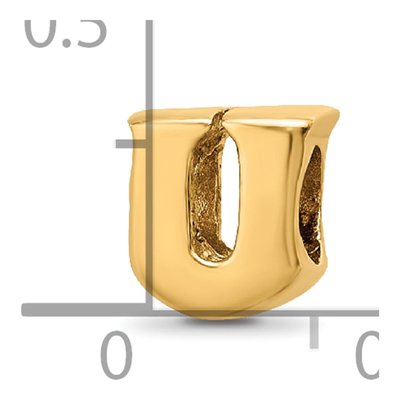 Gold-Plated Sterling Silver Letter U Bead – view 6