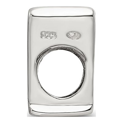 Sterling Silver Letter V Bead – view 4