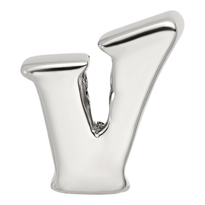 Sterling Silver Letter V Bead – view 5