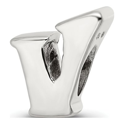Sterling Silver Letter V Bead