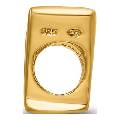 Gold-Plated Sterling Silver Letter V Bead – view 4