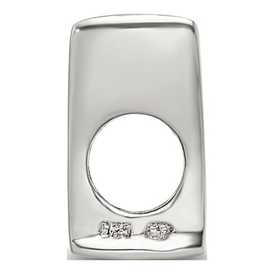 Sterling Silver Letter W Bead – view 4