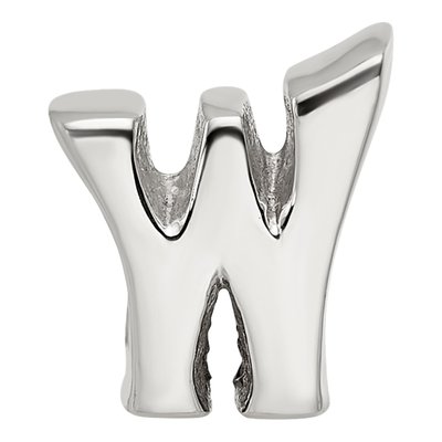 Sterling Silver Letter W Bead – view 5