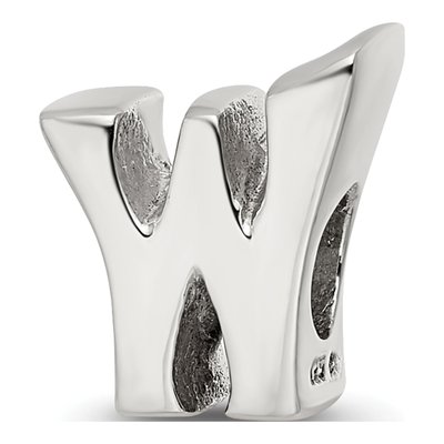 Sterling Silver Letter W Bead