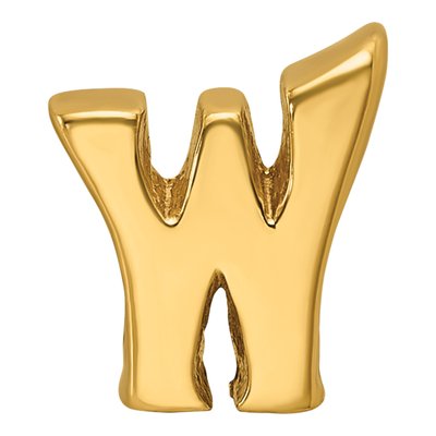 Gold-Plated Sterling Silver Letter W Bead – view 5