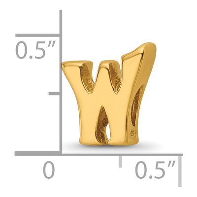 Gold-Plated Sterling Silver Letter W Bead – view 6