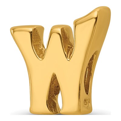 Gold-Plated Sterling Silver Letter W Bead