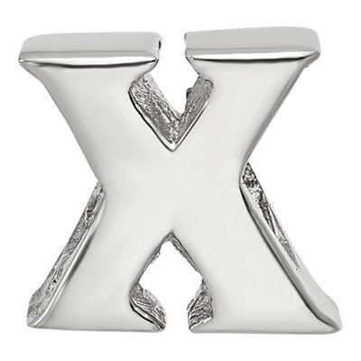 Sterling Silver Letter X Bead – view 5