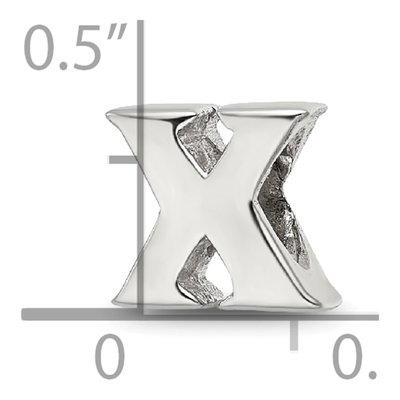 Sterling Silver Letter X Bead – view 6