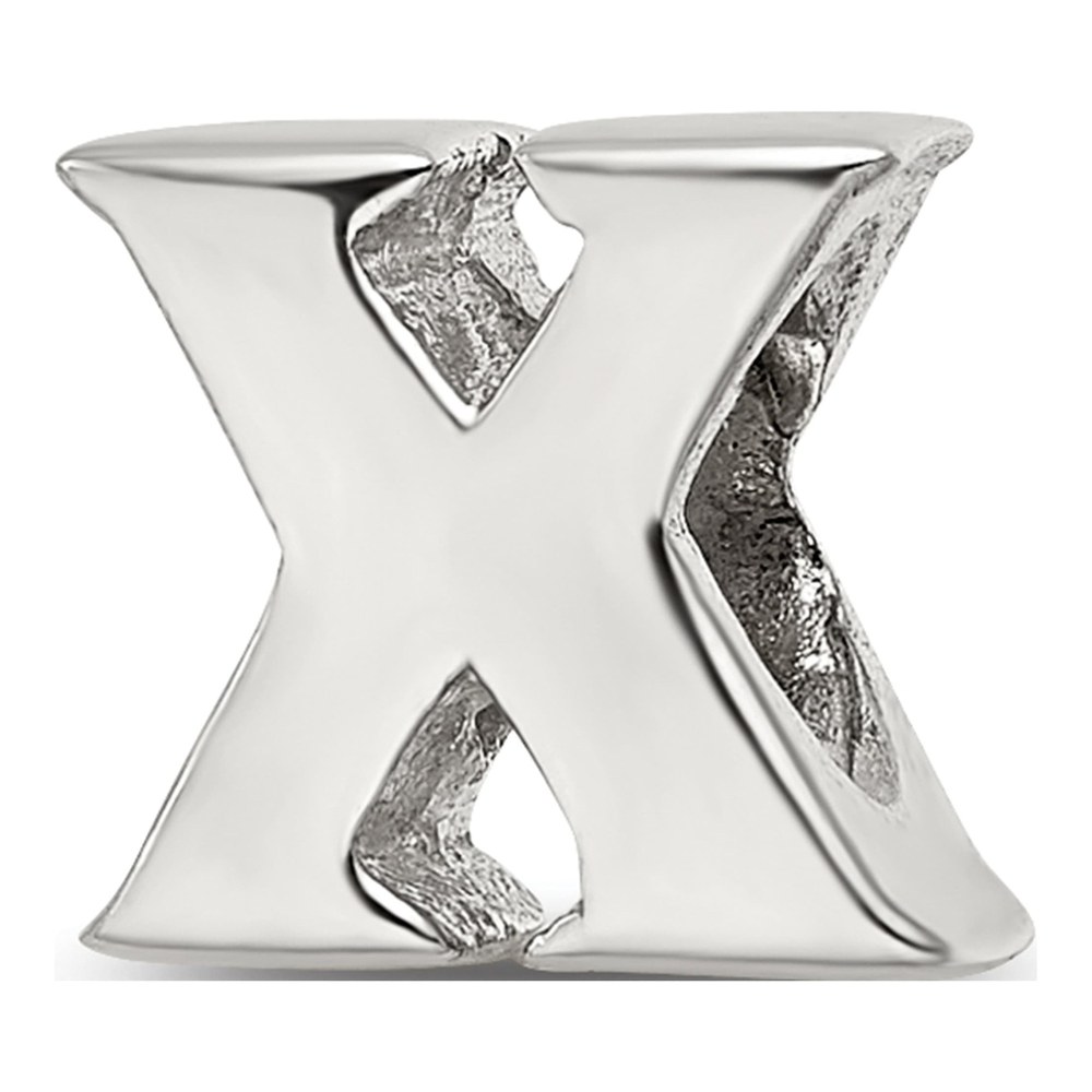 Sterling Silver Letter X Bead