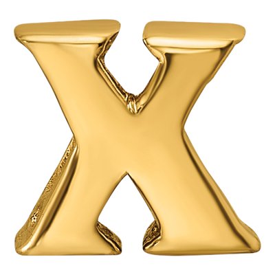 Gold-Plated Sterling Silver Letter X Bead – view 5