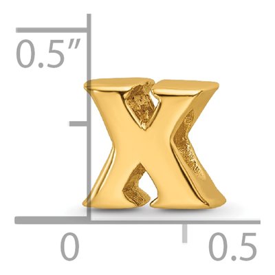 Gold-Plated Sterling Silver Letter X Bead – view 6