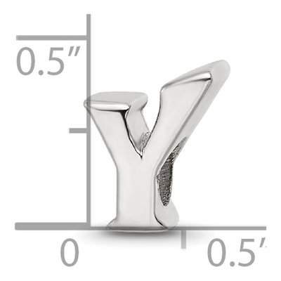 Sterling Silver Letter Y Bead – view 6