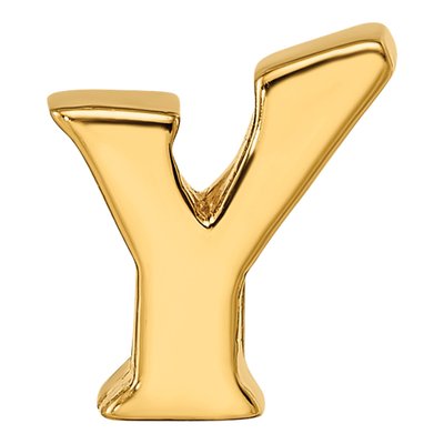 Gold-Plated Sterling Silver Letter Y Bead – view 5