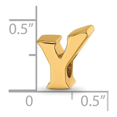 Gold-Plated Sterling Silver Letter Y Bead – view 6