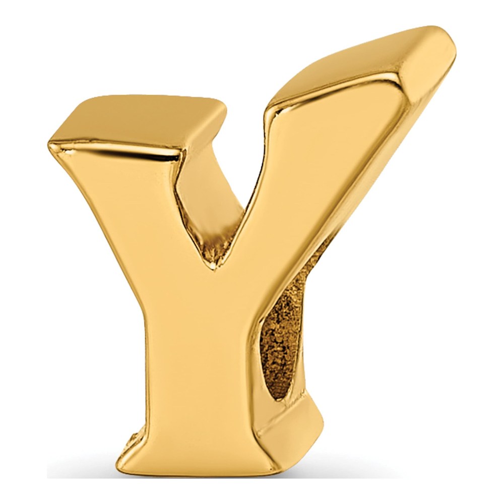 Gold-Plated Sterling Silver Letter Y Bead