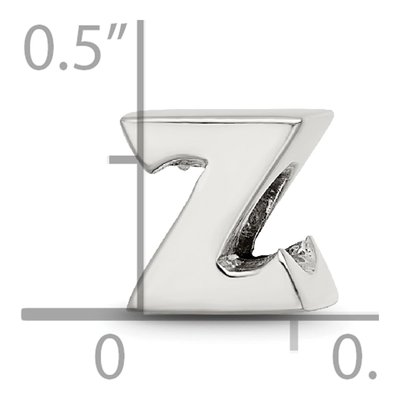 Sterling Silver Letter Z Bead – view 6