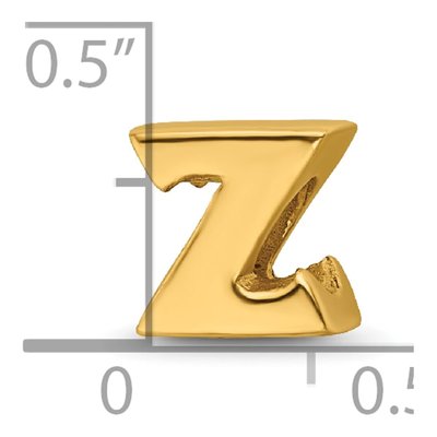 Gold-Plated Sterling Silver Letter Z Bead – view 6