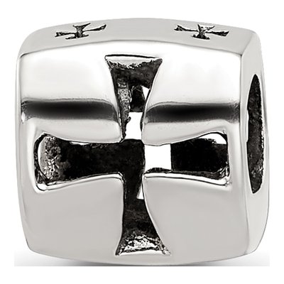 Sterling Silver Maltese Cross Bead