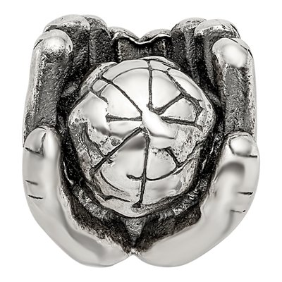 Sterling Silver World Hands Bead – view 5