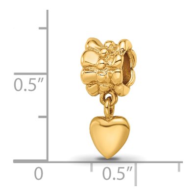 Gold-Plated Sterling Silver Heart Dangle Bead – view 5